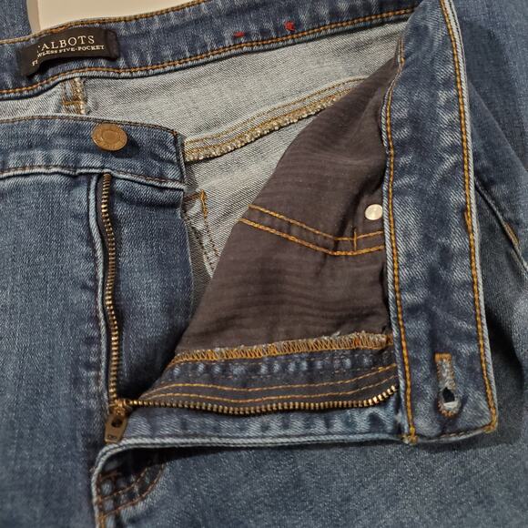 Talbots Flawless Five Pocket Slim Straight High Waist Crop Denim Jeans Womens 12 - Picture 8 of 10